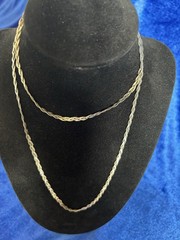 Vintage Sterling Silver Italy Braided Serpentine Chain Necklace 30in 3.53mm