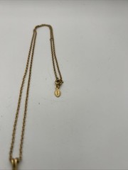 Vintage Signed Avon Faux Pink Fire Opal Dainty Teardrop Necklace Gold Tone 18”