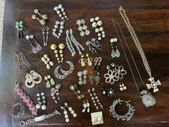 Vintage Costume Jewelry Lot 1980s/1990s Earrings Necklaces Bracelets-some signed