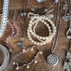 Icy Fairy Jewelry Lot Silver Aurora Bead Necklace Bracelet Charm Rhinestone 21PC