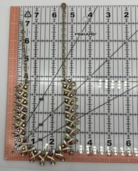 Vintage Mid Century Necklace Ribbon Link Design Gold Tone AB Rhinestone Unsigned