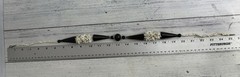 Vintage Tribal Bone Necklace Mother of Pearl Black Horn Statement Beaded 25 in