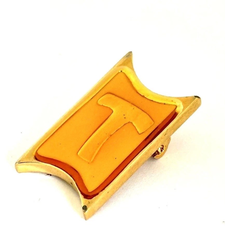 Vintage Celebrity NY letter T pin Monogram lapel pin