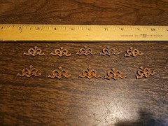 Lot Of 10 Studded Bow Crown France Vintage 60s Brass Stampings Findings Jewelry