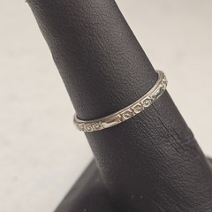 Antique 1934 Ostby Barton 14K White Gold Art Deco Wedding Band Engraved Sz 6