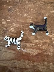 Flying Colors Black & White Cats Ceramic Necklace Also Available 2 Cat Brooches
