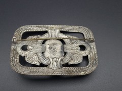 Vintage Max Neiger Egyptian Revival Pharaoh Brooch Czech Art Deco Pin