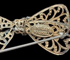 Vtg Miriam HASKELL Signed Bow Brooch For Repair Repurpose AS IS