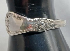 Artisan Made Fish Tail Cuff Bracelet Silver Plate Wm. A Rogers Spoon