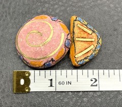 Vintage 80s Runway Bold Handmade Paper Earrings Haute Couture Pink Orange Gold