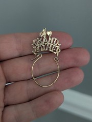 Vintage Sterling Silver 925 Gold Vermeil #1 Grandmother Charm Holder Pendant GUC