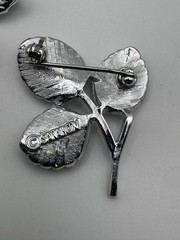Vintage Sarah Coventry Brooch Lot 2 Silver Tone Ivy Maple Leaf Pins Textured