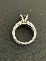 Platinum 1.50ct Black Diamond Solitaire With .75ct Diamond Accents (A3)