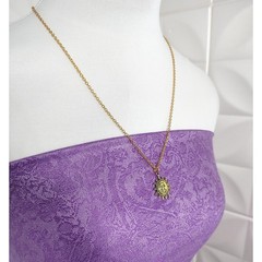 Vintage Gold-tone Sun Face Pendant Necklace 90s Celestial Whimsy Y2K Cosmic 24″