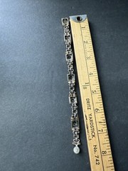 Vintage Two Tone Silver Gold Station Bracelet Link Y2k 80s Career Classic 7”
