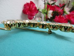 ANTHONY ATTRUIA Signed CROSS BROOCH Crystal/RHINESTONE 3.75″ Retro Religious Vtg