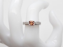 $5000 1.50ct Natural Padparadscha Sapphire Diamond 18k White Gold Band Ring 7g