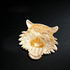 Big Roaring Tiger Head Brooch Rhinestone 3D Pin Unisex Party Casual Cool Gift