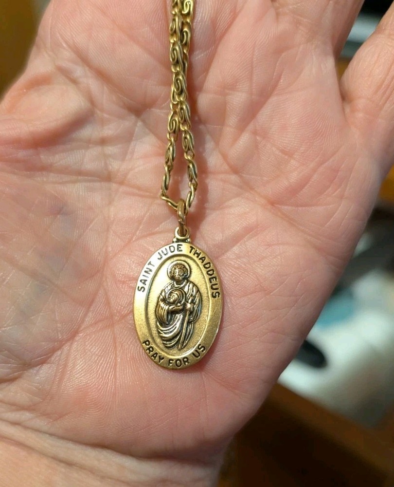 ALEX AND ANI St Jude Gold Pray For Us necklace