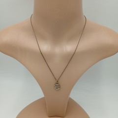 925 SJC Faith in God Necklace 18in Sterling Silver 3g Rope Chain Oval Pendant