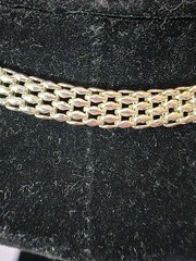 Vtg Gold Tone Mesh Choker Magnetic Necklace 17.5 Long Heavy Great For Any Event