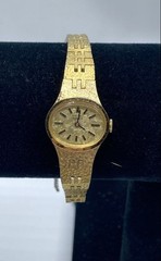 Vintage Seiko Women’s Quartz Watch Gold Tone Textured 1400-7389 7″