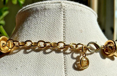Vintage GIVENCHY signed 7-Strand Gold Tone Beaded 19″ Choker Necklace!