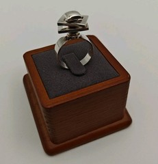 Vtg Modernist Moving Spinning Fidget Sterling Silver 925 Square Ring 8.25g