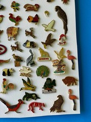 Extensive collection 55 vintage Animal lapel pins Birds Eagle Rabbits Unicorns