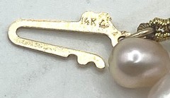Vintage 14K Clasp Rice Pearl & Crystals Two Strands Necklace 18” Long