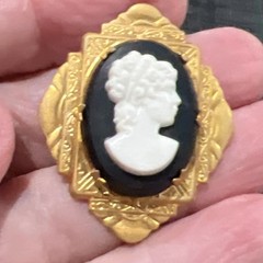 Vintage Cameo Brooch 1.5 In