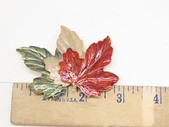 Autumn Fall Brooch Pins Lot Enamel Leaves Corn Stalk Pumpkin Wreath VTG D2804