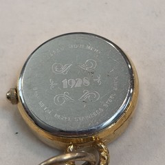 Vintage Cameo Brooch w/watch In Gold Tone By Brand Called “1928”