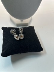 Stunning Art Deco Necklace And Earrings 32+ In. Signed TC With Swarski Crystals