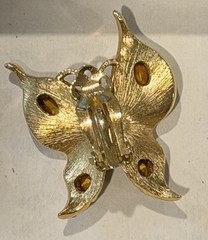 Vintage Crown Trifari Alfred Philippe Butterfly Brooch Pin Clip On Earrings Set