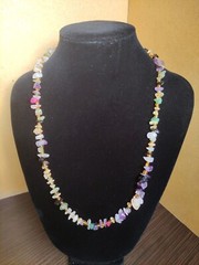 Necklace Jade Rose Quartz Amethyst Rock Crystal Black Agate Handmade Vintage