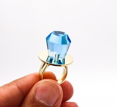 GEM RING POP Anthony Kantor Cocktail Ring In 14Kt Yellow Gold & 28 Ctw Blue