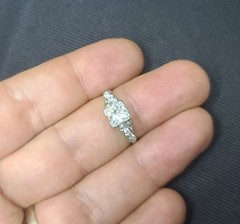 Platinum Vintage Engagement Ring 0.80ct.Natural Old Euro Round Diamond 1920’S