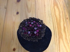 Beautiful Vintage Graziano Floral Brooch With Pink & Purple Smokey Rhinestones