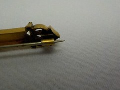 VINTAGE VICTORIAN GOLD FILLED WITH GOLD TOP TRIM BAR BROOCH PIN WITH TURQUOISE