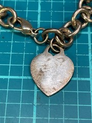 Vintage Viking 925 Sterling Rolo Chain Bracelet w/ Heart Charm