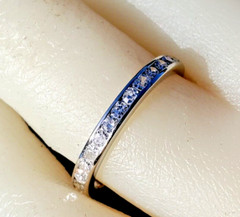 Original EARTH MINED DIAMOND Wedding Band Deco PLATINUM Eternity Anniversary 6.5