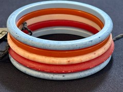 5 ~ Vintage 1950’s-1960’s Dupont Lucite Bangle Bracelet Lot – Mid-Century Modern