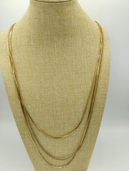 32″-34″Monet Gold Tone Triple Strand Layered Chain Statement Necklace