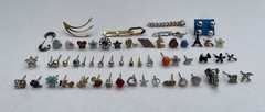 SINGLE Pierced Stud Earring Lot Craft Jewelry Art Metal Glass Acrylic 60 Earring
