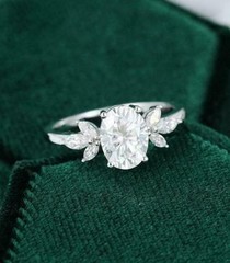 Art Deco Antique Vintage 3.10 Ct White Diamond Engagement Ring Set 925 Silver