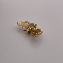 Beautiful Vintage Monet Gold Delicate Butterfly Pin, Signed, Secure Clasp