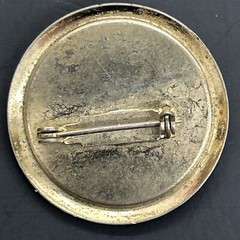 Ceramic And Metal Abstract Art Brooch Approx 1-1/4” Wide P19