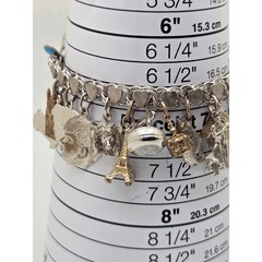 Heavy Vintage Jem Ster Sterling Charm Bracelet – 14 Sterling Charms 8″