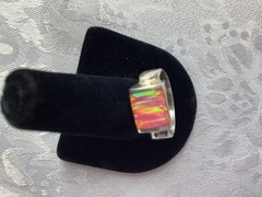 **ESTATE*VINTAGE*MEN’S**FIRE*OPAL*STERLING*SILVER*RING*SIZE*13*EXQUISITE*COLORS*